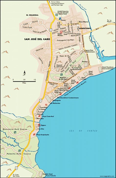 San Jose Del Cabo Beaches Map