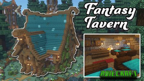 Minecraft How To Build A Fantasy Tavern With Full Interior Youtube