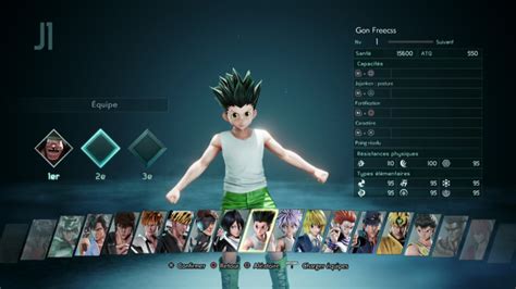 Gon Guide Jump Force Personnages Combos Soluce