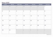 Calendario mayo 2022 para imprimir - iCalendario.net