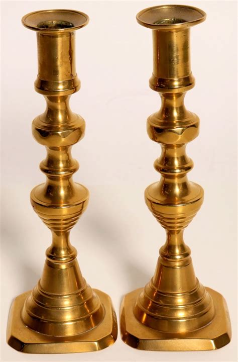 19th Century English Brass Candlesticks 109841
