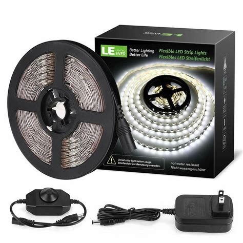 Le 164ft Dimmable Led Strip Light Kit With 12v Power Supply 300 Leds
