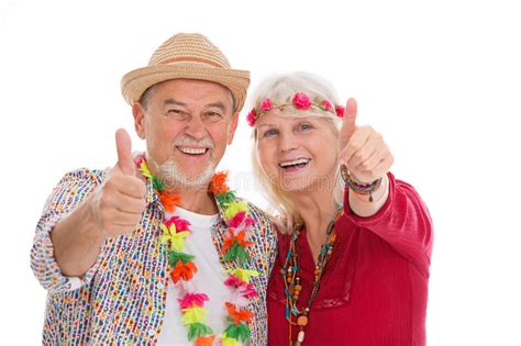 Senior Couple Dressed Like A Hippie Stock Photo Image Of Cool