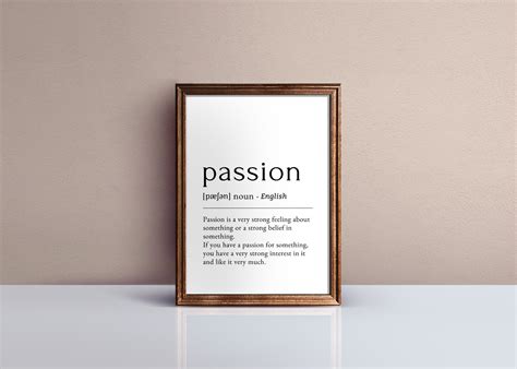 Passion Definition Printable Wall Poster Instant Download A4 Etsy Italia