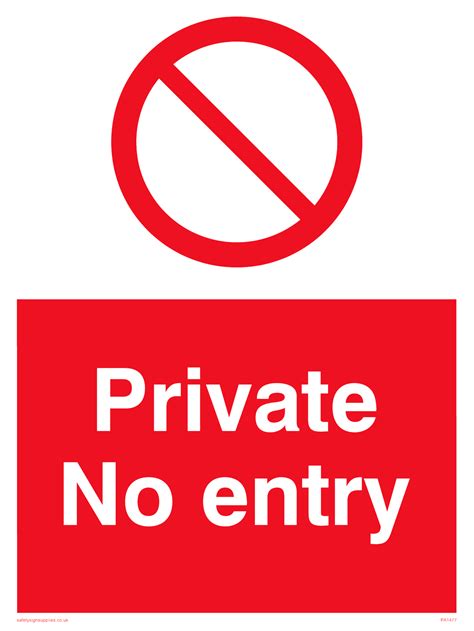 Private No Entry From Safety Sign Supplies