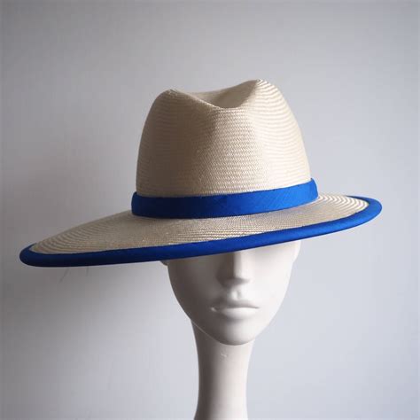 Asymmetric Fedora Straw Summer Classy Hatdesigner Hatderby Etsy In