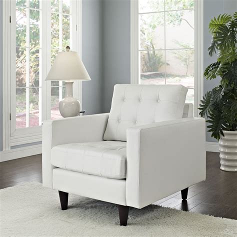 Rowling leather armchair this wonderful armchair is as elegantly simple in appearance as the picture makes it appear to be. Empress Tufted Bonded Leather Armchair - White | DCG Stores