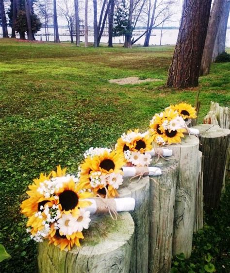 17 Piece Sunflower Wedding Bouquet Set Daisy Sunflower