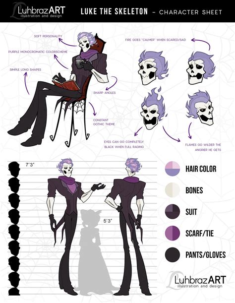 ArtStation - Luke the Skeleton - Character Sheet/Reference, Luiza Braz ...