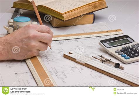 Old Technical Drawings Royalty Free Stock Image