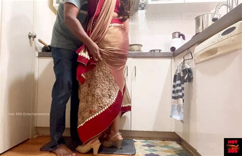 Indian Couple Romance In The Kitchen Saree Sex Saree Lifted Up And