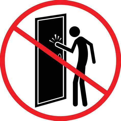 No Knocking On Door Sign Prohibition Door Knock Icon 25410814 Vector Art At Vecteezy
