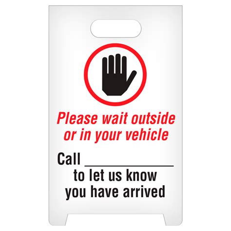 A Frame Standing Floor Sign Please Wait Outside Safety Source