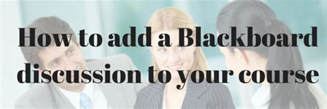 How To Add A Blackboard Discussion To Your Course SUNY JCC Technology