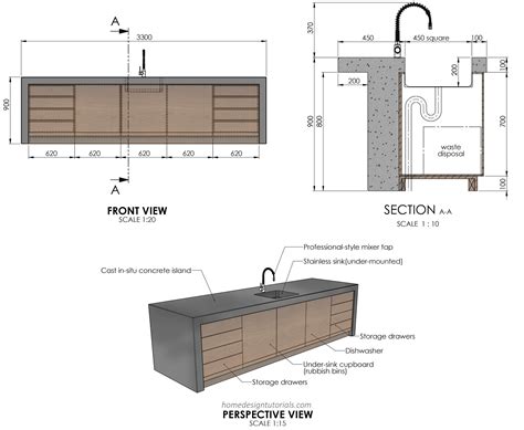 An Image Of A Kitchen With Drawings And Measurements For The Countertop