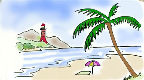 Easy Beach Drawing At Getdrawings Free Download