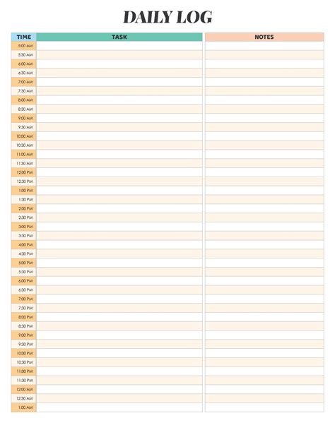 7 Best Images Of Printable Daily Log Sheets Templates Daily Work Log