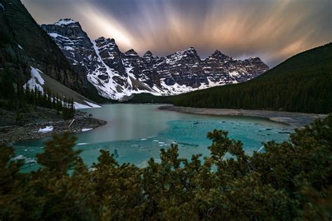 Early June Sunrise At Moraine Lake Banff National Park Alberta Canada
