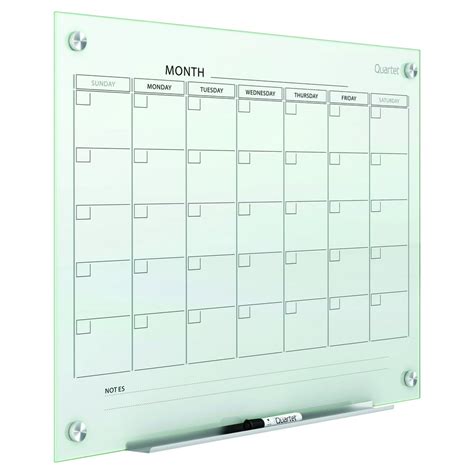 Quartet Infinity Glass Magnetic Calendar Board 48 X 36 4 X 3 White