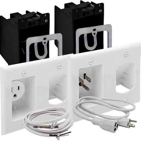 Topgreener Cable Management System In Wall Power Kit 2 Gang Low