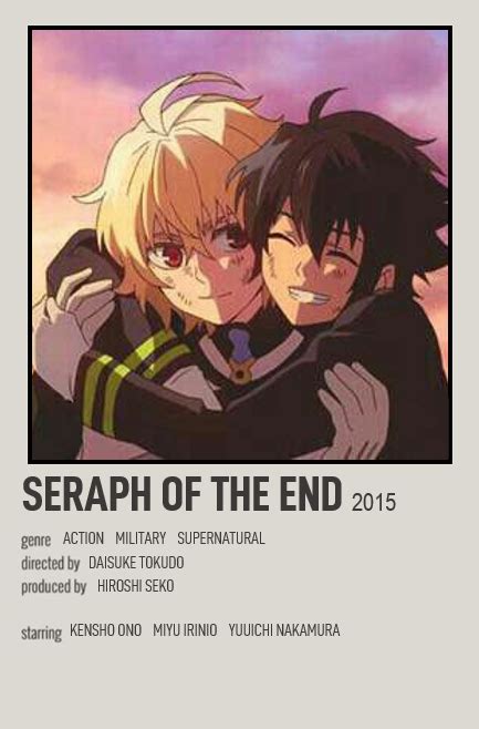 Seraph Of The Endowari No Seraph Anime Minimalist Poster Anime