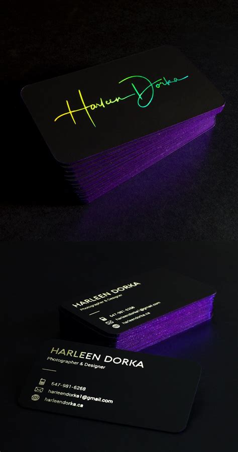 The stock has a special coating applied, making it suitable for printing designs and logos on top. Stunning holographic business cards produced on 30PT Black ...