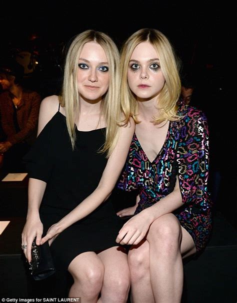 Dakota And Elle Fanning Dare To Be Different At Saint Laurent Show