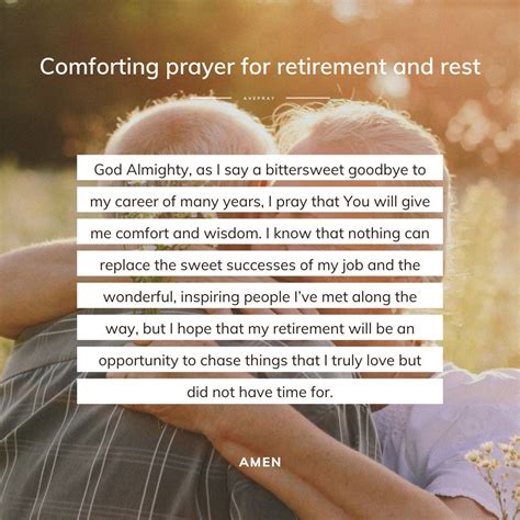 Comforting Prayer For Retirement And Rest Avepray