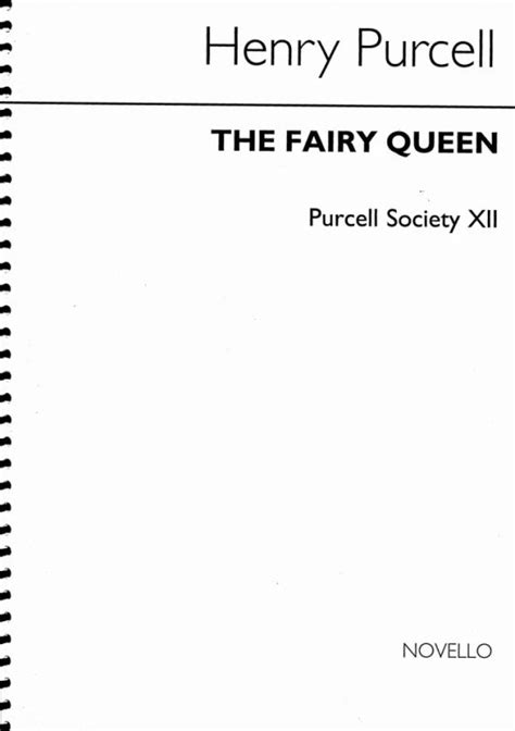 Purcell Society Volume 12 The Fairy Queen Von Henry Purcell Im