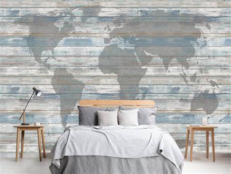 Peel And Stick Distressed Barnwood Planks Vinyl Wallpaper Etsy