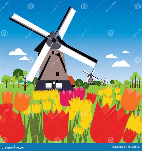 Dutch Landscape Stock Illustration Illustration Of Flour 39889829