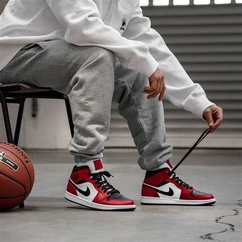 The Air Jordan 1 Mid Chicago Jordans Sneakers Outfit Sneakers Outfit
