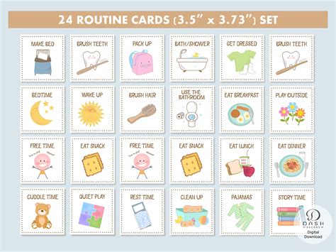 Printable Daily Routine Cards For Kids Visual Routine Cards Etsy