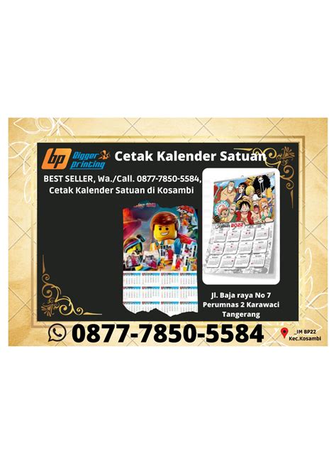 Best Seller Wacall 0877 7850 5584 Cetak Kalender Satuan Di Kosambi