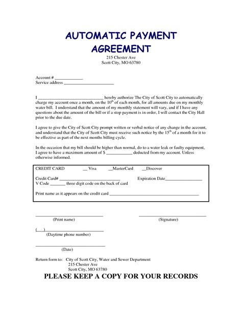 Payment Contract Free Printable Documents