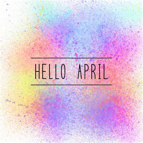 Hello April Greeting On Blue Watercolor Background Stock Image Image