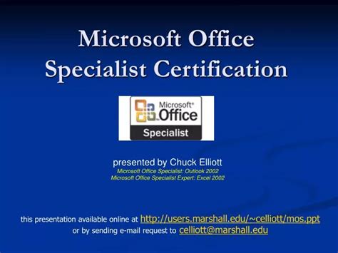 Ppt Microsoft Office Specialist Certification Powerpoint Presentation