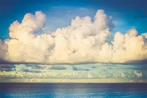 Free Photo Amazing White Clouds Over The Sea