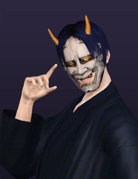 Ts3 Accessory Hannya Mask Noir And Dark Sims