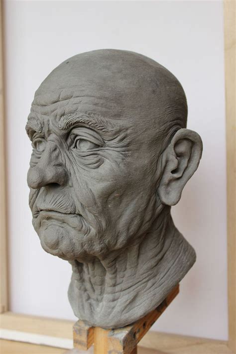 Old Man Head Sculpture