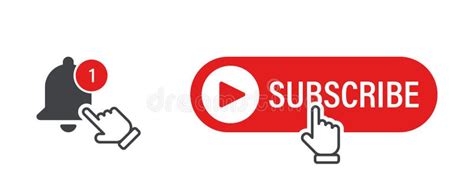 Subscribe Bell Subscribe Button With Hand Cursor And Bell Subscribe