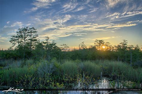 Sunset Over Wetlands Loxahatchee Slough Hdr Photography By Captain Kimo