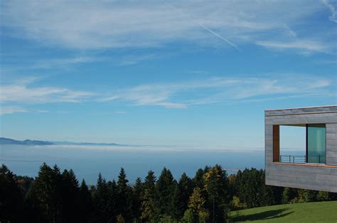 A Cantilevered Home Overlooking A Lake In Austria Dornbirn Design