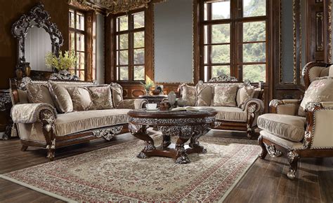 Hd 562 Homey Design Upholstery Living Room Set Victorian European