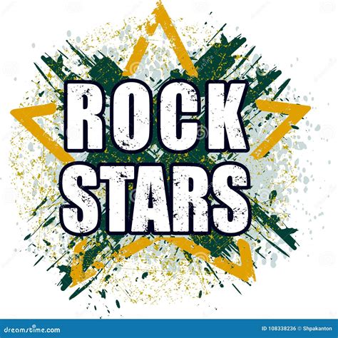 Rock Stars Very Bright Grunge Design For Emblem Logo Or Poster Stock