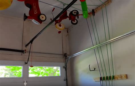 Garage Pulley System From Ceiling The 4 Point Pulley Lift System Is