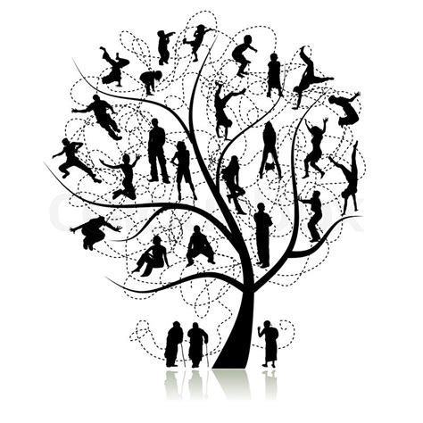 Family tree of several generations isolated on white. Family tree, relatives | Stock vector | Colourbox
