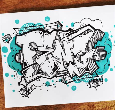 It includes one colour and the artist's name or identifier. Graffiti Art Drawing at GetDrawings | Free download