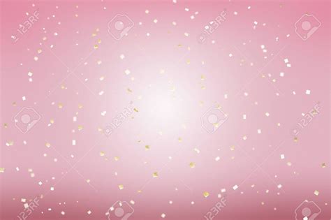 Download Gold Golden Confetti Pink Background In Modern Style
