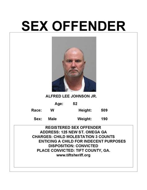 Sex Offender Registry Updates Press Releases Tift County Sheriff Ga